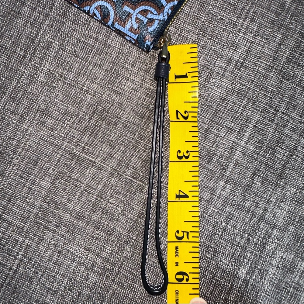 COACH Monogram Print Corner Zip Wristlet in Navy - Picture 13 of 13